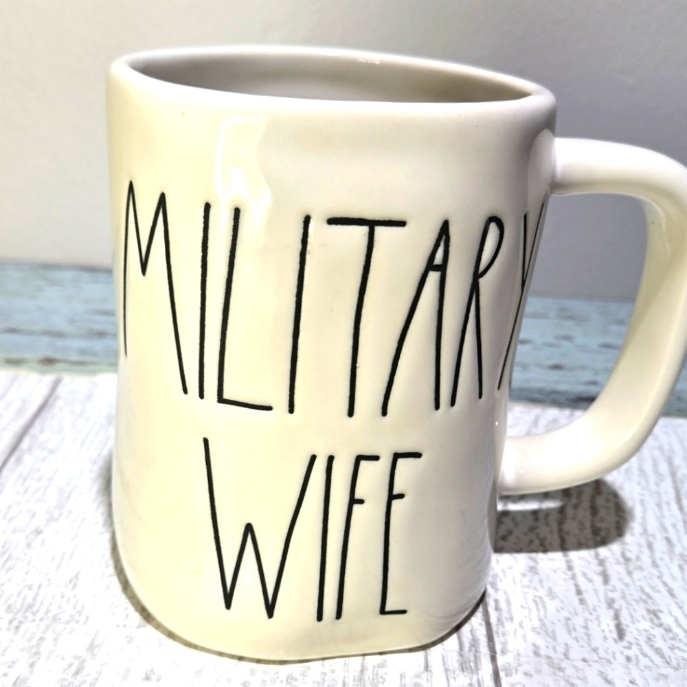 Rae Dunn Artisan Collection MILITARY WIFE Mug By Magenta. USA. Patriotic